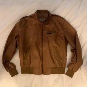 Brown Members Only by Europe Craft vintage racer jacket. 1980s Rainbow Tag